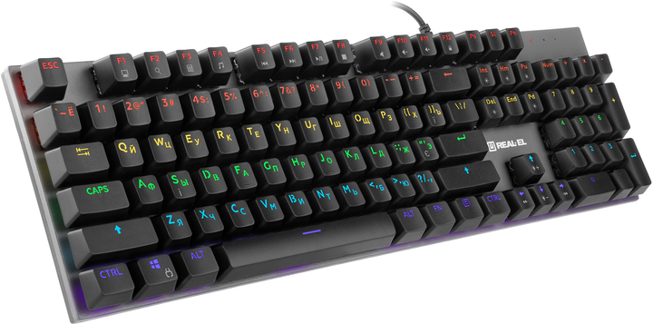 Клавиатура проводная Real-El M 13 Huano Blue USB Grey (EL123100045) - изображение 1
