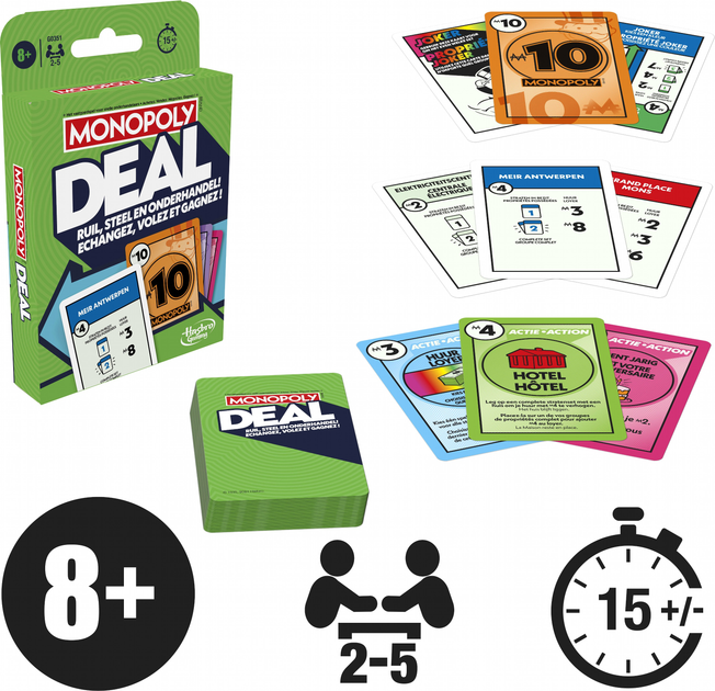 Настільна гра Hasbro Monopoly Deal Refresh (5010996237088) - зображення 4