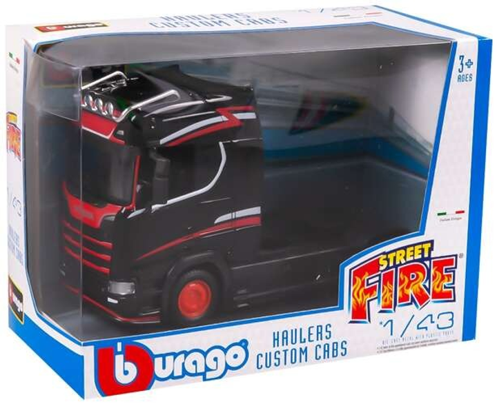 Model metalowy Bburago ciężarówka Street Fire Scania 770S 1:43 czarny (4893993322077) - obraz 5