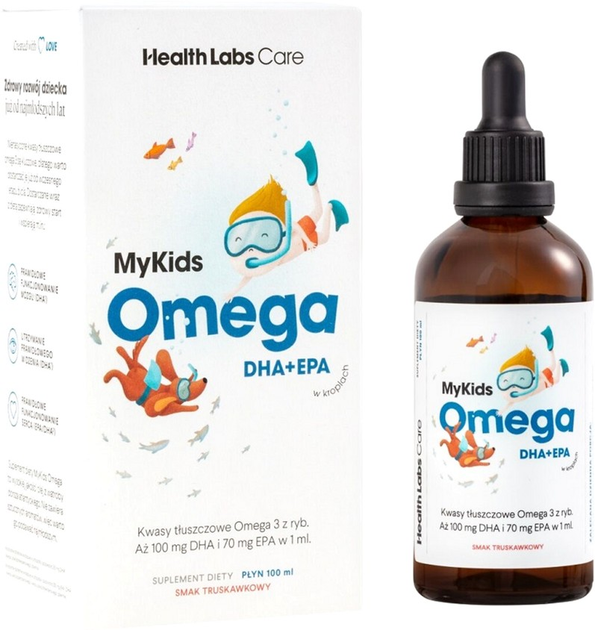 Suplement diety HealthLabs MyKids Omega kwasy omega 3 w kroplach dla dzieci 100 ml (5906146790315) - obraz 1