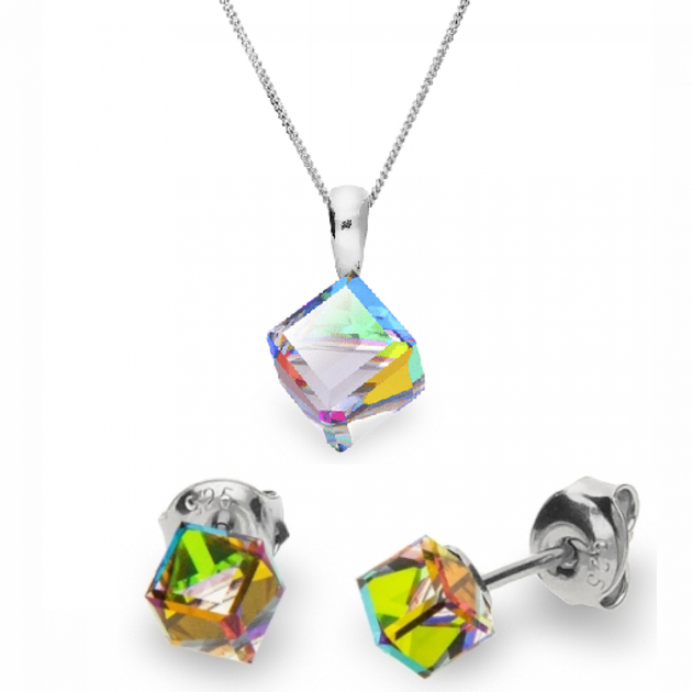 Серебряный комплект Spark зі Swarovski Cube Small WKJ48416VM - Фото 1 Серебряный комплект Spark зі Swarovski Cube Small WKJ48416VM - зображення 1