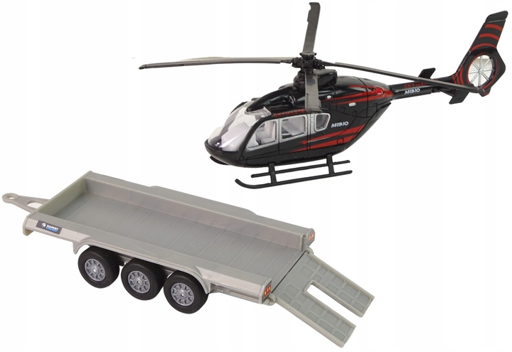 Pojazd terenowy Kids Globe z przyczepą i helikopterem 35 cm (8713219453759) - obraz 5