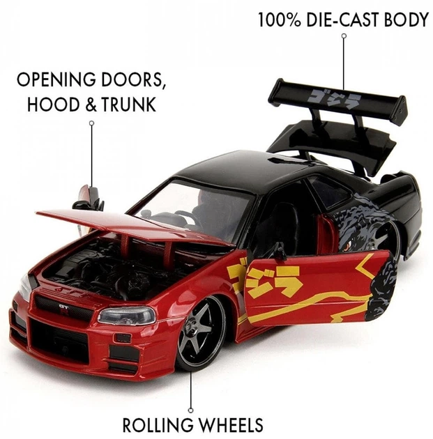 Машинка Jada Годзилла 2002 Nissan Skyline GTR 19 см 1:24 (4006333091049) - зображення 5