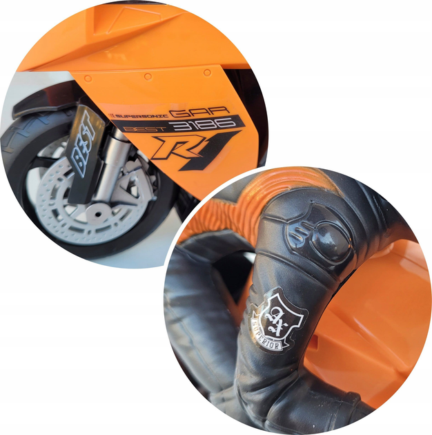 Motocykl wyścigowy Gazelo na baterie 25 cm (5900949402185) - obraz 3