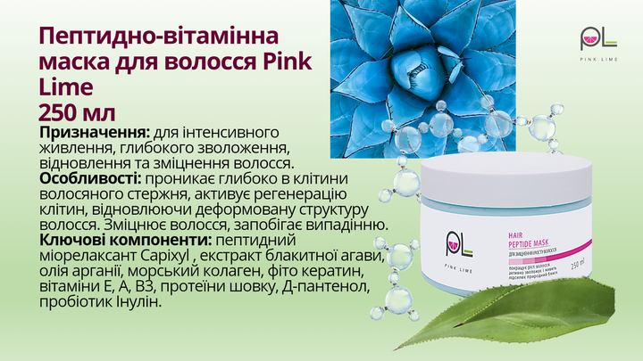 Пептидно-витаминная маска для волос Pink Lime, 250 мл - изображение 2