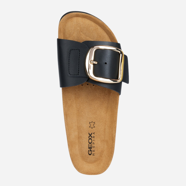 Klapki damskie na korku Geox D35SYL0003C-C9999 36 23.4 cm Czarne (8056206046153) - obraz 4