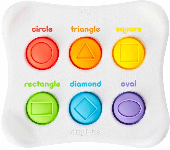 Zabawka sensoryczna Fat Brain Toys Dimpl Duo Kolor Kształt Alfabet Braille (F208EN) (811802024251) - obraz 1