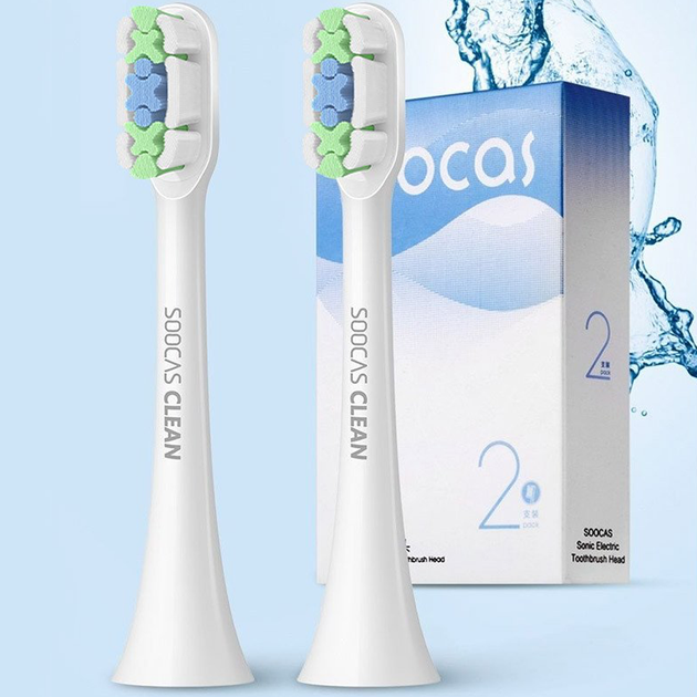 Сменные насадки Soocas Toothbrush Head For Soocare Brushtooth (2PCS/SET) White - изображение 5