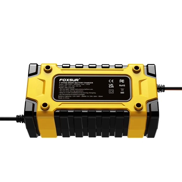 Зарядное устройство для аккумулятора авто Foxsur, 5-10А / 24-12V FBC122410D - изображение 3