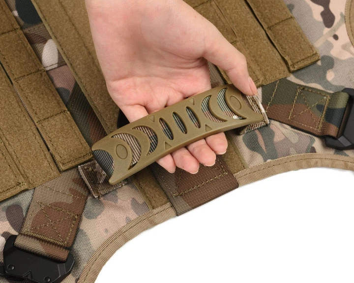 Тактический жилет-шлейка с ручкой и системой molle для собак мультикам XL - Фото 8 Тактический жилет-шлейка с ручкой и системой molle для собак мультикам XL - изображение 8
