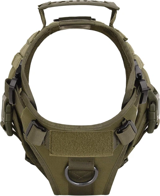 Тактическая шлейка с системой MOLLE и ручкой для собак хаки - Фото 4 Тактическая шлейка с системой MOLLE и ручкой для собак хаки - изображение 4