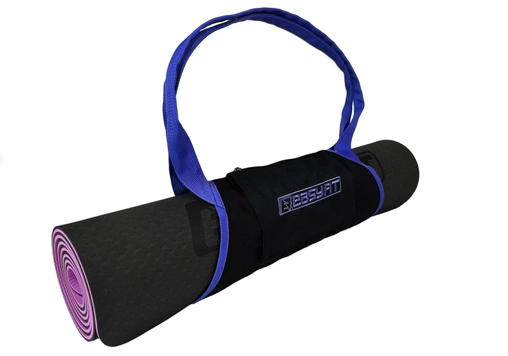 Сумка-переноска EasyFit для йога-коврика синяя (чехол для каремата, йогамата для фитнеса, пилатеса) EF-YB12538-BL - изображение 2