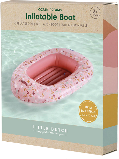 Ponton dmuchany do pływani Little Dutch Ocean Dreams Boot Roze 100 x 67 cm (8712051128535) - obraz 1