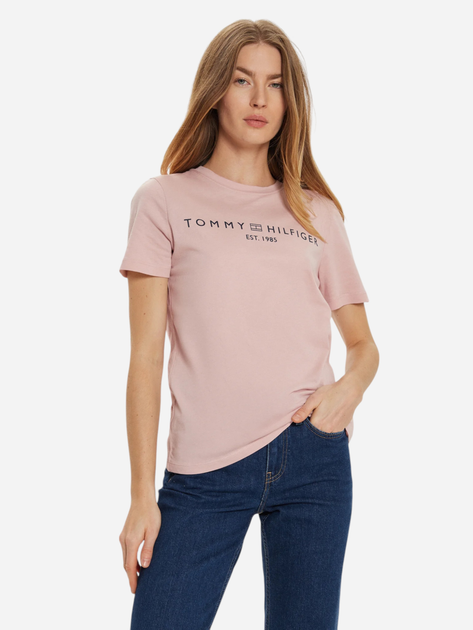 Koszulka damska bawełniana Tommy Hilfiger WW0WW40276-TQN S Jasnoróżowa (8720638642664) - obraz 1