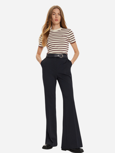 Koszulka damska bawełniana Tommy Hilfiger WW0WW40587-0AB M Beżowy/Bordowy (8720638385929) - obraz 3