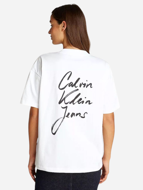 Футболка бавовняна жіноча Calvin Klein Jeans J20J225113-YAF XS Біла (8720639930692) - зображення 2