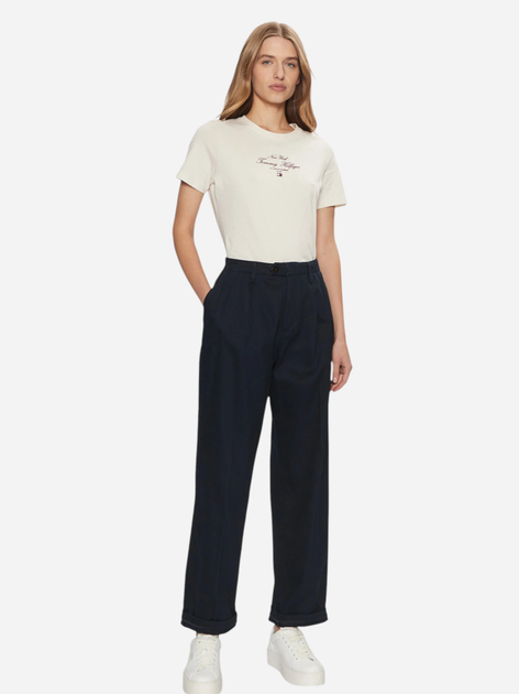 Koszulka damska bawełniana Tommy Hilfiger WW0WW43895-Z00 XS Mleczna (8720638395713) - obraz 3