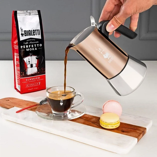 Кофеварка Bialetti Venus Copper Induction гейзерная на 4 чашки 170 мл. (026B52C64A80) - Фото 6 Кофеварка Bialetti Venus Copper Induction гейзерная на 4 чашки 170 мл. (026B52C64A80) - изображение 6