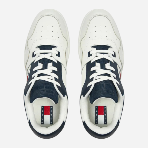 Sneakersy męskie do kostki Tommy Jeans EM0EM01395-DW4 43 Białe (8720638202837) - obraz 4