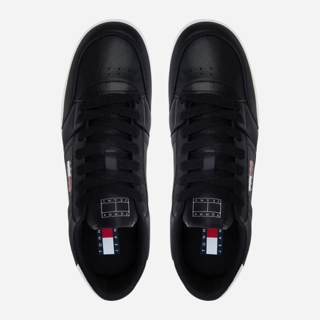 Sneakersy męskie skórzane Tommy Jeans EM0EM01574-BDS 41 Czarne (8720638211235) - obraz 4