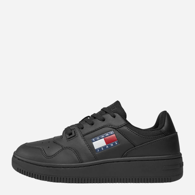 Sneakersy damskie skórzane do kostki Tommy Jeans EN0EN02505 37 Czarne (8720646012220) - obraz 3