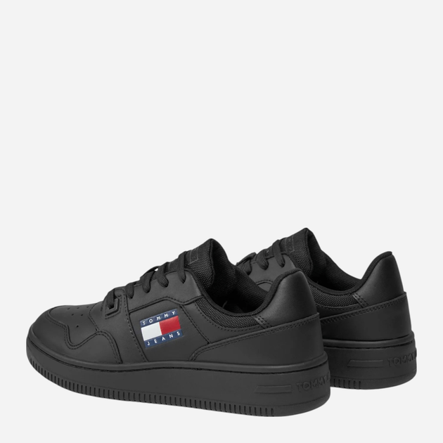 Sneakersy damskie skórzane do kostki Tommy Jeans EN0EN02505 37 Czarne (8720646012220) - obraz 4