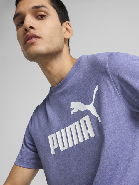 Koszulka męska bawełniana Puma Ess No.1 Logo Heather Tee (S) 68255146 L Fioletowa (4067983317378) - obraz 5