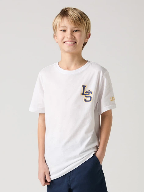 Подростковая футболка для мальчика Levi`s Lvb Ls Monogram Tee 9EL402-W1T 170-176 см (16A) Белая (3666643152161) - Фото 1 Подростковая футболка для мальчика Levi`s Lvb Ls Monogram Tee 9EL402-W1T 170-176 см (16A) Белая (3666643152161) - изображение 1