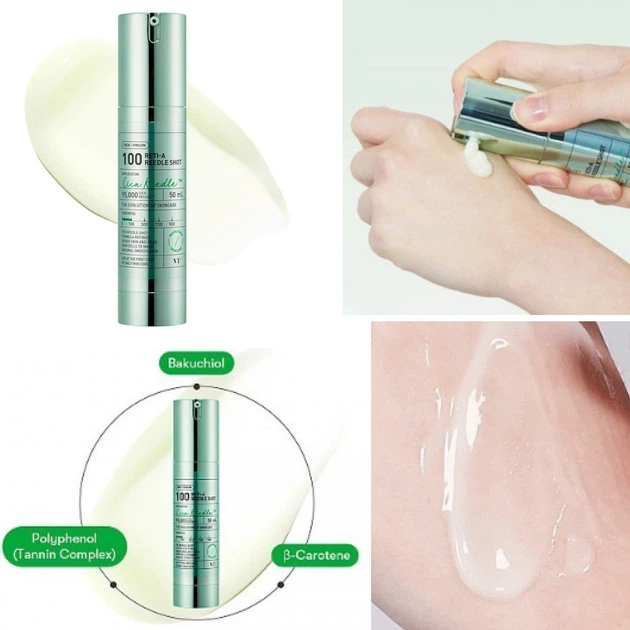 Сироватка бустер з мікроголками і ретинолом VT Cosmetics Reti-A Reedle Shot 100 50ml - Фото 3 Сироватка бустер з мікроголками і ретинолом VT Cosmetics Reti-A Reedle Shot 100 50ml - зображення 3