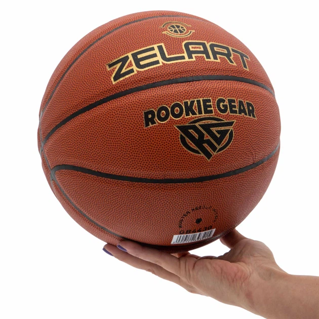 Мяч баскетбольный № 7 ZELART ROOKIE GEAR коричневый GB4430 - изображение 6