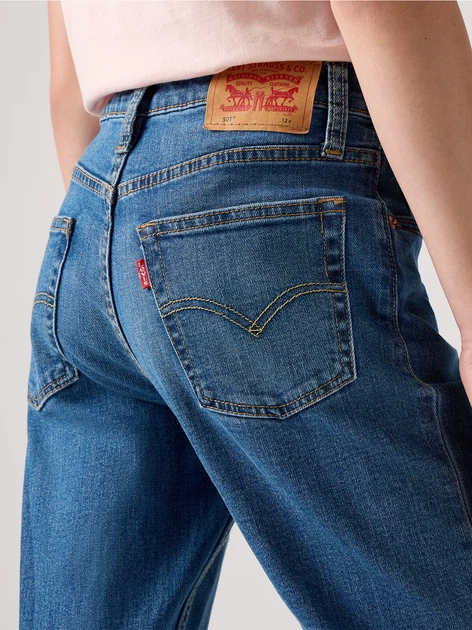 Подростковые джинсы для девочки Levi's Lvg 501 Original Jeans 4EH879-MCC 158 см (14A) Синие (3666643080587) - изображение 3