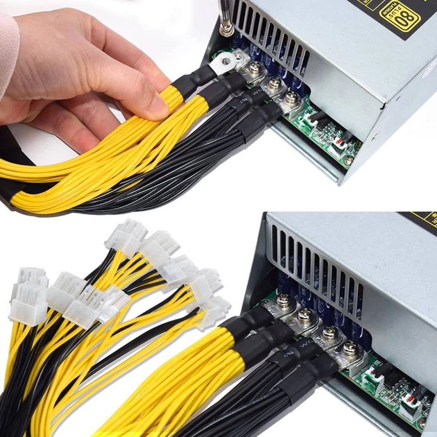 Комплект кабелей AWM1007 18AWG для блоков питания Bitmain Asic Antminer коса, 42 см, 2 шт. - изображение 2