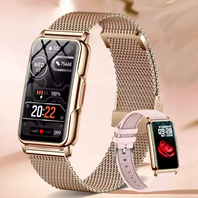 Смарт-годинник UWatch Mioband Nano+ Gold 1,47 дисплей 1,47 з двома ремінцями - Фото 2 Смарт-годинник UWatch Mioband Nano+ Gold 1,47 дисплей 1,47 з двома ремінцями - зображення 2