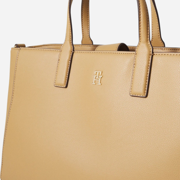 Torba shopper damska duża Tommy Hilfiger AW0AW17330-RBC Jasnobrązowa (8720638189992) - obraz 3