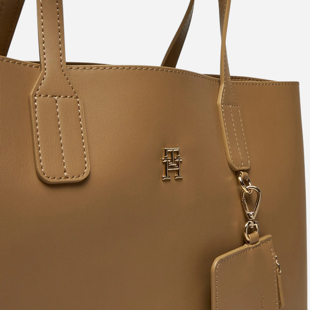 Torba shopper damska duża Tommy Hilfiger AW0AW17335-RBC Jasnobrązowa (8720638203254) - obraz 4