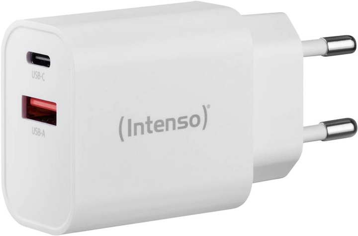 Зарядний пристрій Intenso 30W 1xUSB-A/1xUSB-C White (7803012) - зображення 1