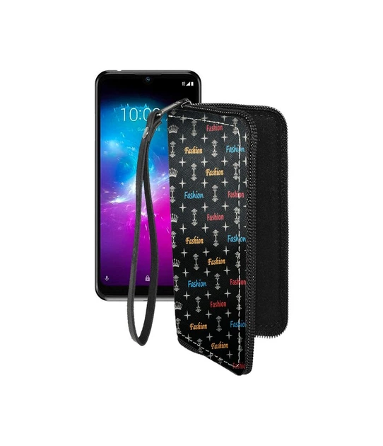 Чохол-гаманець для телефону ZTE Blade A51 lite Фешн чорний - Фото 1 Чохол-гаманець для телефону ZTE Blade A51 lite Фешн чорний - зображення 1