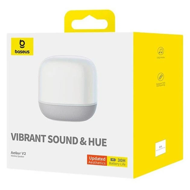 Акустика Baseus AeQur V2 Wireless Speaker Moon, BT5.0, 3EQ, 30h, TWS, white - Фото 7 Акустика Baseus AeQur V2 Wireless Speaker Moon, BT5.0, 3EQ, 30h, TWS, white - изображение 7