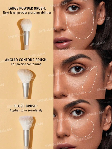 Набір пензлів для макіяжу Sheglam Glam 101 Face Essentials Brush Set - Фото 2 Набір пензлів для макіяжу Sheglam Glam 101 Face Essentials Brush Set - изображение 2
