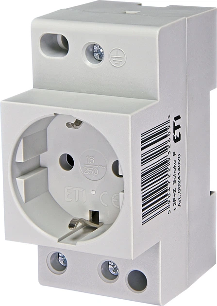 Розетка с установкой на DIN-рейку T-2P+Z schuko P ETI 002414020 - Фото 1 Розетка с установкой на DIN-рейку T-2P+Z schuko P ETI 002414020 - изображение 1