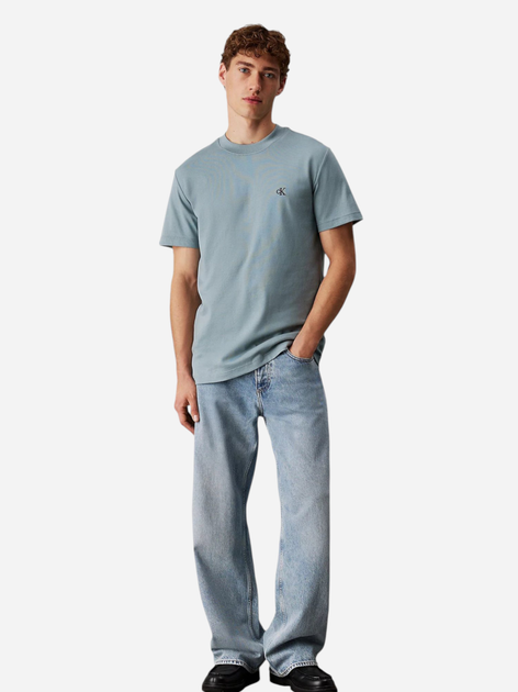 Koszulka męska bawełniana Calvin Klein Jeans J30J326683-PC2 S Niebieska (8720639921102) - obraz 3