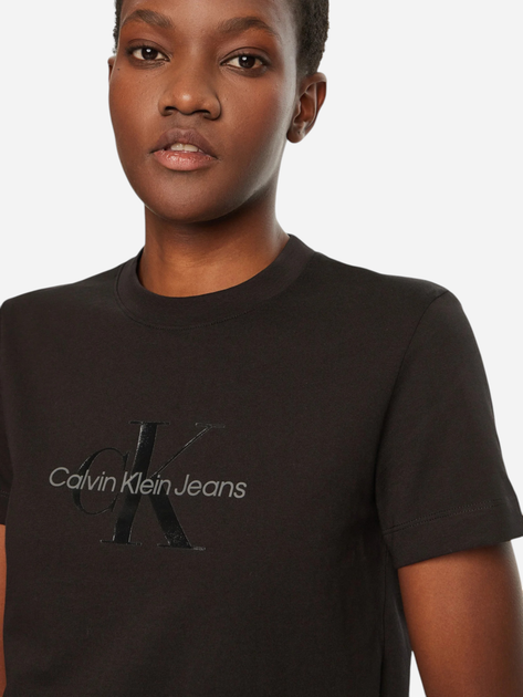 Koszulka damska bawełniana Calvin Klein Jeans J20J224983-BEH S Czarna (8720639910595) - obraz 4