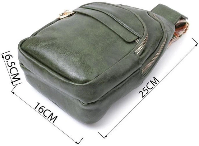 Жіноча сумка-слінг Vintage 16х25х6,5 см зелена з екошкіри через плече 60725 - зображення 3
