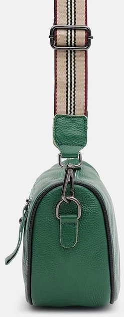 Жіноча шкіряна сумка Borsa Leather стильна зелена сумка через плече з натуральної шкіри 54221 - зображення 4