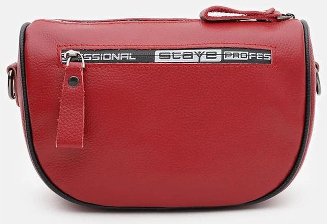 Жіноча шкіряна сумка Borsa Leather стильна бордова сумка через плече з натуральної шкіри 54220 - зображення 3