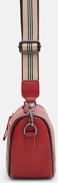 Жіноча шкіряна сумка Borsa Leather стильна бордова сумка через плече з натуральної шкіри 54220 - зображення 4