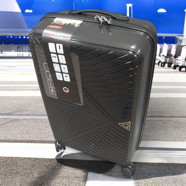 Валіза Easy Move PP304 Dark Gray поліпропілен на 4-х колесах розмір L 105 літрів з кодовим замком - зображення 5