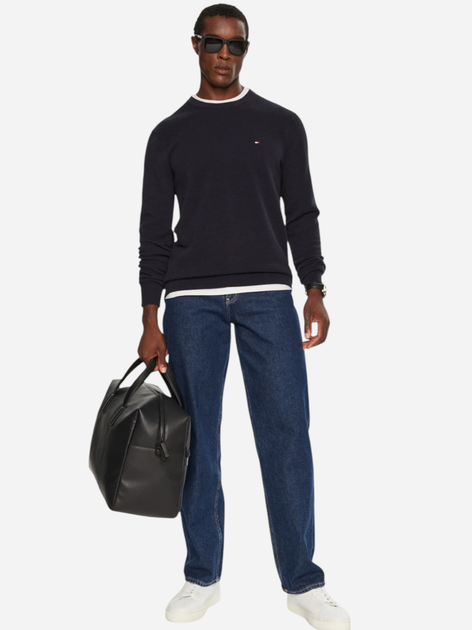 Sweter męski bawełniany Tommy Hilfiger MW0MW36347-DW5 L Ciemnogranatowy (8720637463918) - obraz 3