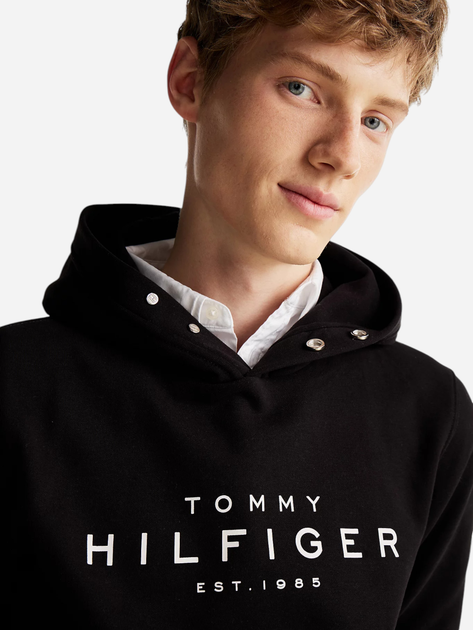 Bluza męska z kapturem kangurka Tommy Hilfiger MW0MW37455-BDS L Czarna (8720638261469) - obraz 4