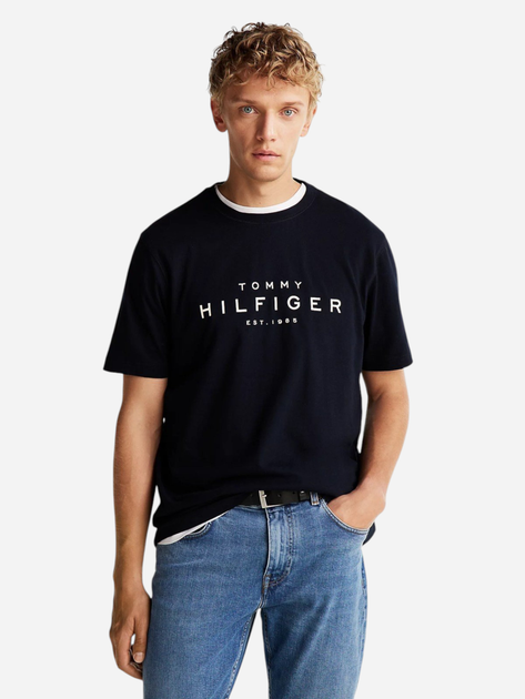 Футболка бавовняна чоловіча Tommy Hilfiger MW0MW37448-DW5 S Темно-синя (8720638294818) - зображення 1